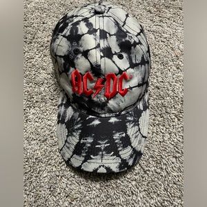 AC/DC baseball cap hat Black Gray Tie Dye Hat Adj Size H3 headwear Rock n‎ Roll